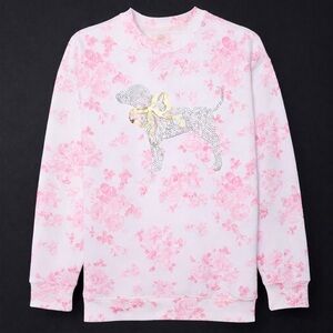 Victoria's Secret Pink x LoveShackFancy  limited edition Bling Floral Sweatshirt